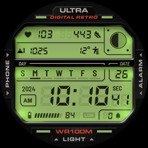 ULTRA Digital Retro watch face screenshot 10
