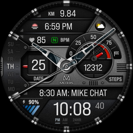 MD335 Hybrid watch face screenshot 8