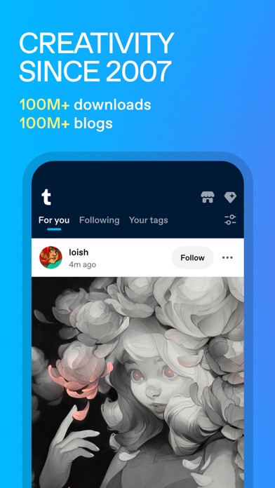 Tumblr Social Media & Art Blog screenshot 1