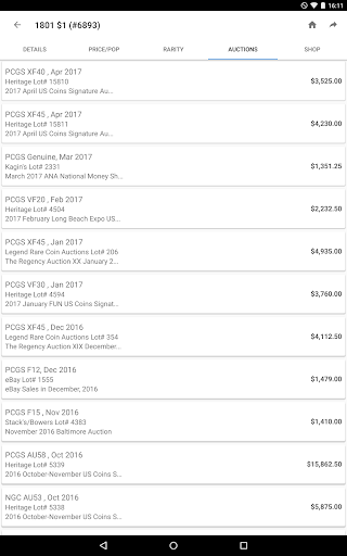 PCGS CoinFacts - U.S. Coin Val screenshot 18