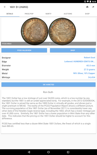 PCGS CoinFacts - U.S. Coin Val screenshot 16