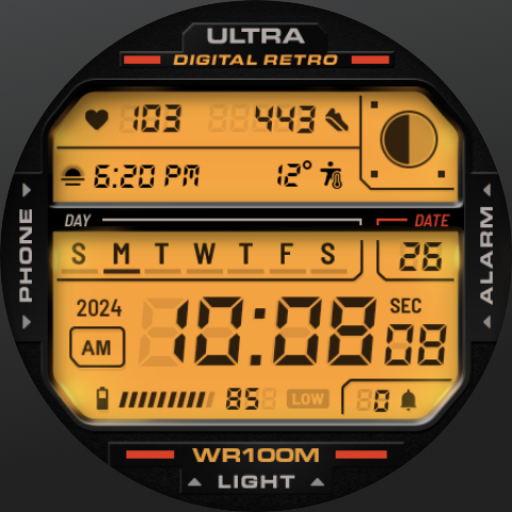 ULTRA Digital Retro watch face cover