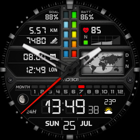 MD301 Hybrid watch face screenshot 8