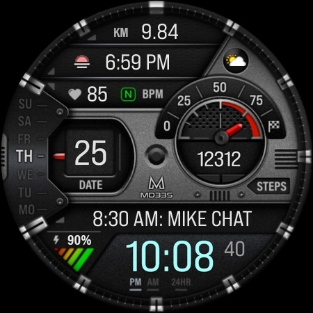 MD335 Hybrid watch face screenshot 10