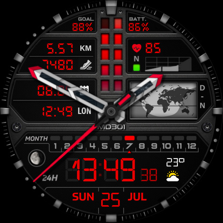 MD301 Hybrid watch face screenshot 11