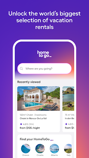Vacation Rentals - HomeToGo screenshot 1