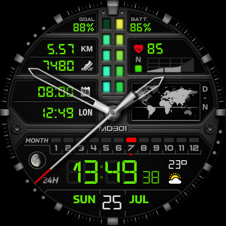 MD301 Hybrid watch face screenshot 12