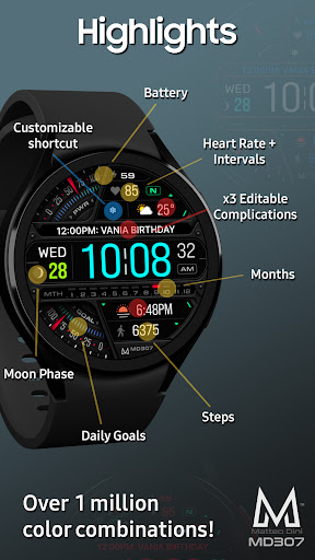 MD307 Digital watch face screenshot 3
