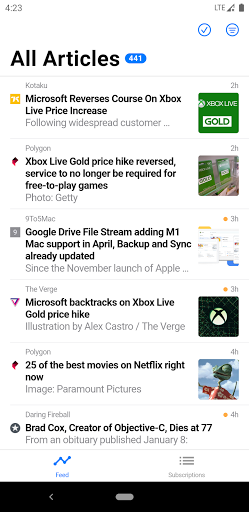 Fluent Reader Lite - RSS Clien screenshot 1