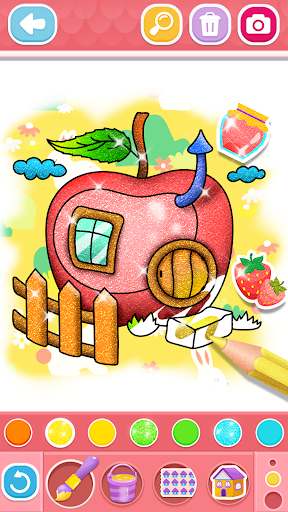 Glitter House coloring for kid screenshot 3