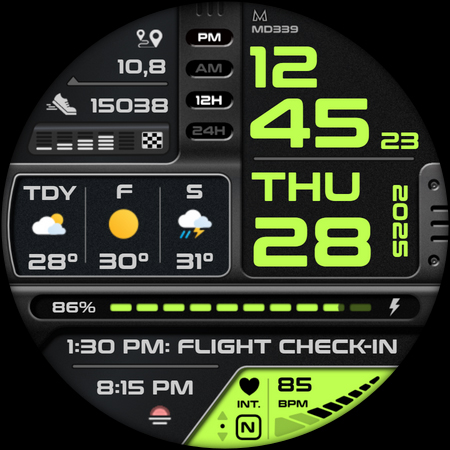 MD339 Digital watch face screenshot 10