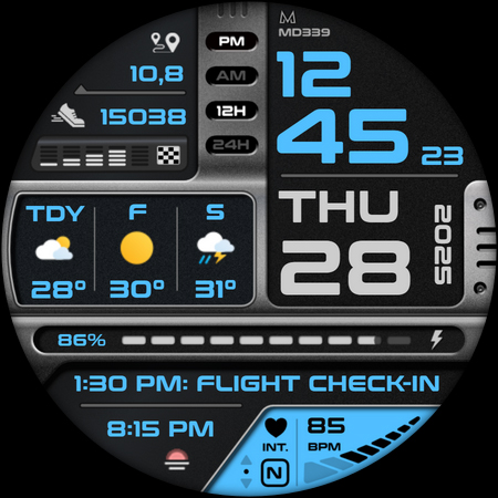 MD339 Digital watch face screenshot 5