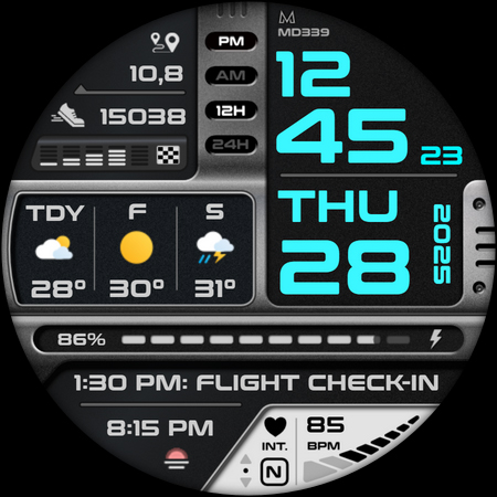 MD339 Digital watch face screenshot 12