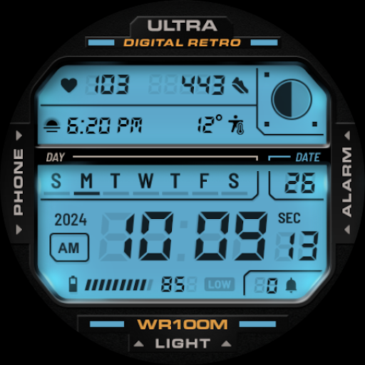 ULTRA Digital Retro watch face screenshot 10