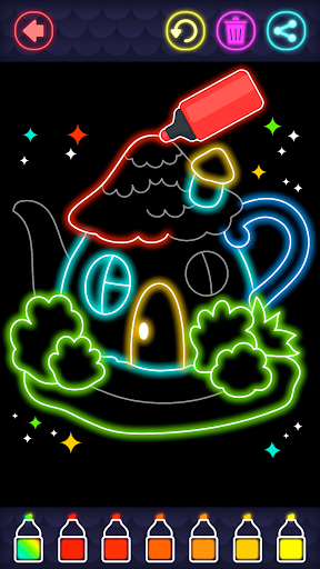 Glitter House coloring for kid screenshot 4