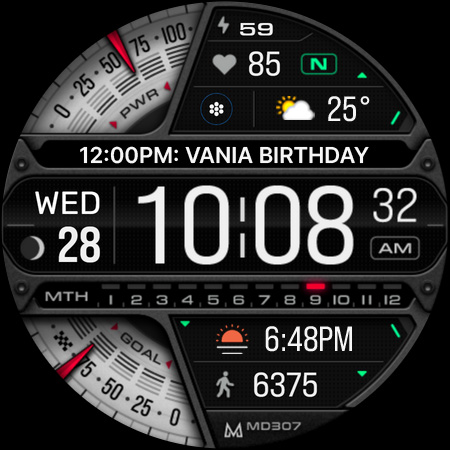 MD307 Digital watch face screenshot 2