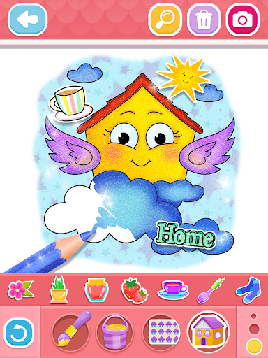 Glitter House coloring for kid screenshot 14