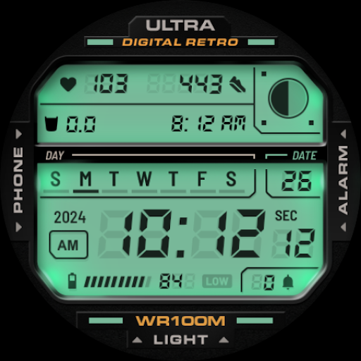 ULTRA Digital Retro watch face screenshot 7
