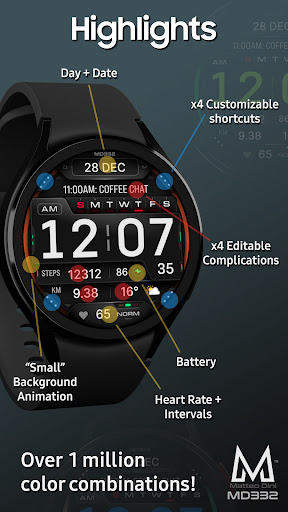 MD332 Digital watch face screenshot 3