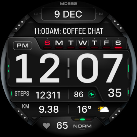 MD332 Digital watch face screenshot 12