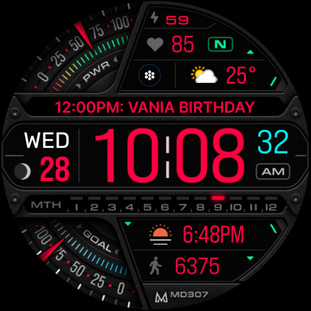 MD307 Digital watch face screenshot 1