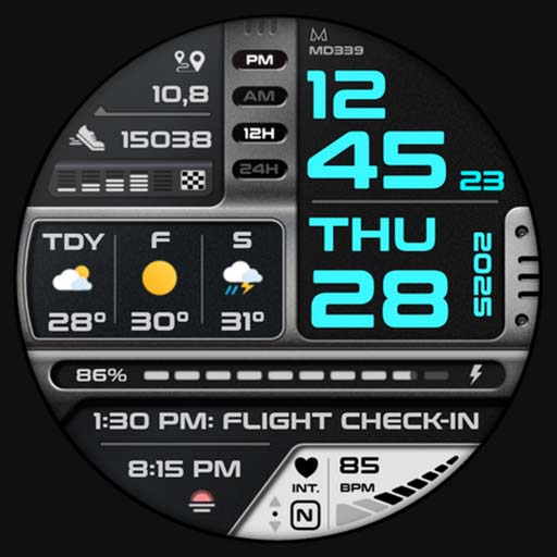 MD339 Digital watch face cover
