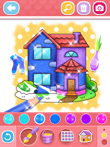 Glitter House coloring for kid screenshot 18