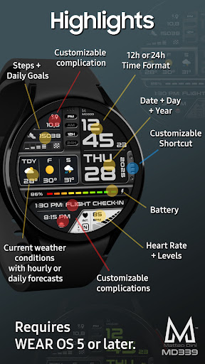 MD339 Digital watch face screenshot 13