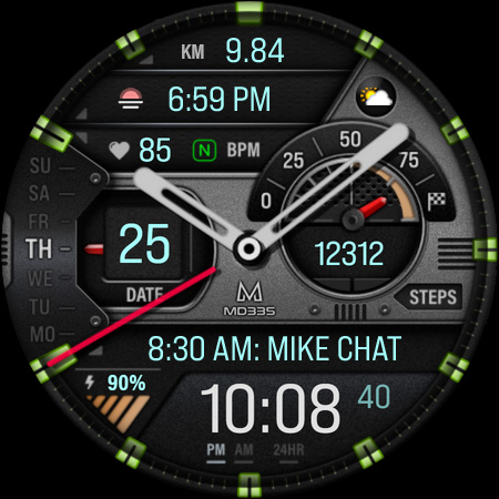 MD335 Hybrid watch face screenshot 1
