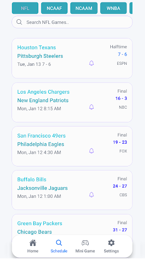 Live Scores : NFL NCAA NBA MLB screenshot 3