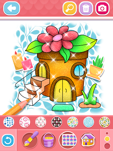 Glitter House coloring for kid screenshot 12