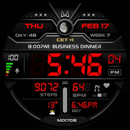 MD170B Digital watch face screenshot 10