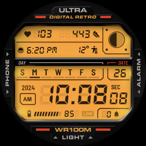 ULTRA Digital Retro watch face screenshot 6