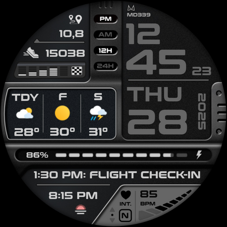 MD339 Digital watch face screenshot 15