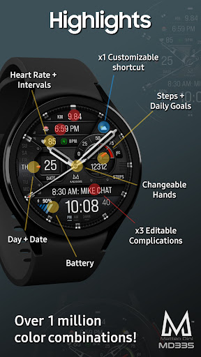 MD335 Hybrid watch face screenshot 4