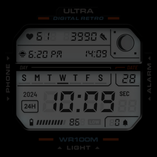 ULTRA Digital Retro watch face screenshot 12