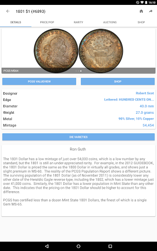 PCGS CoinFacts - U.S. Coin Val screenshot 4