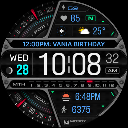 MD307 Digital watch face screenshot 4