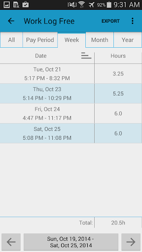 Work Log Pro screenshot 1