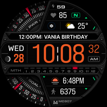 MD307 Digital watch face screenshot 2