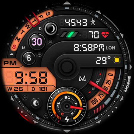 MD242 Hybrid watch face screenshot 9