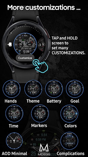 MD335 Hybrid watch face screenshot 6