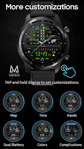 MD301 Hybrid watch face screenshot 11