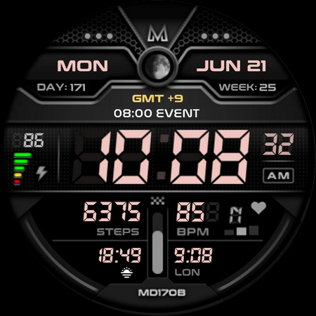 MD170B Digital watch face screenshot 13