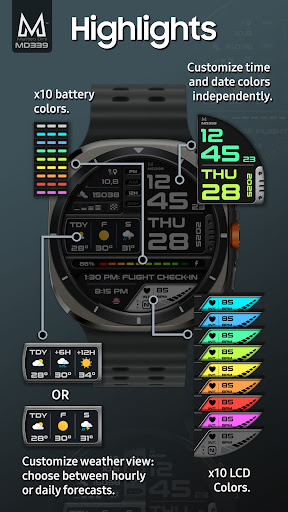 MD339 Digital watch face screenshot 8