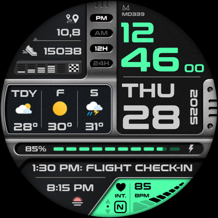 MD339 Digital watch face screenshot 9