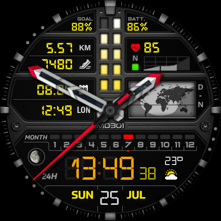MD301 Hybrid watch face screenshot 5